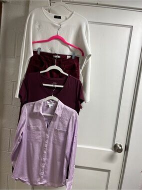 Lot of 4! Express Lilac Button-Down Shirt/sweater/jeans/t-shirt